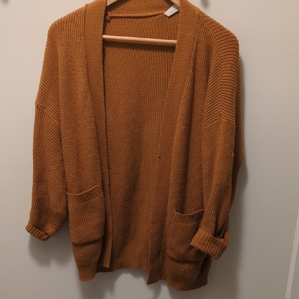 Dreamers Tan Cardigan Sweater Relaxed Fit